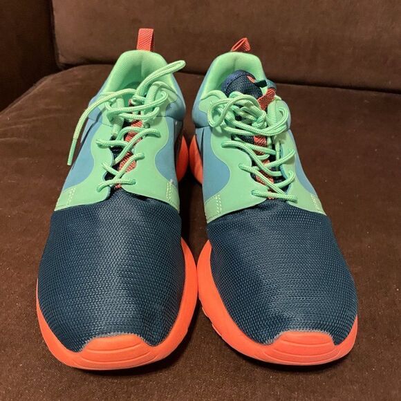 Mint condition Nike Roshe Run Unique Colorway Green Orange Blue 9.5 US 43 EUR - Picture 2 of 7